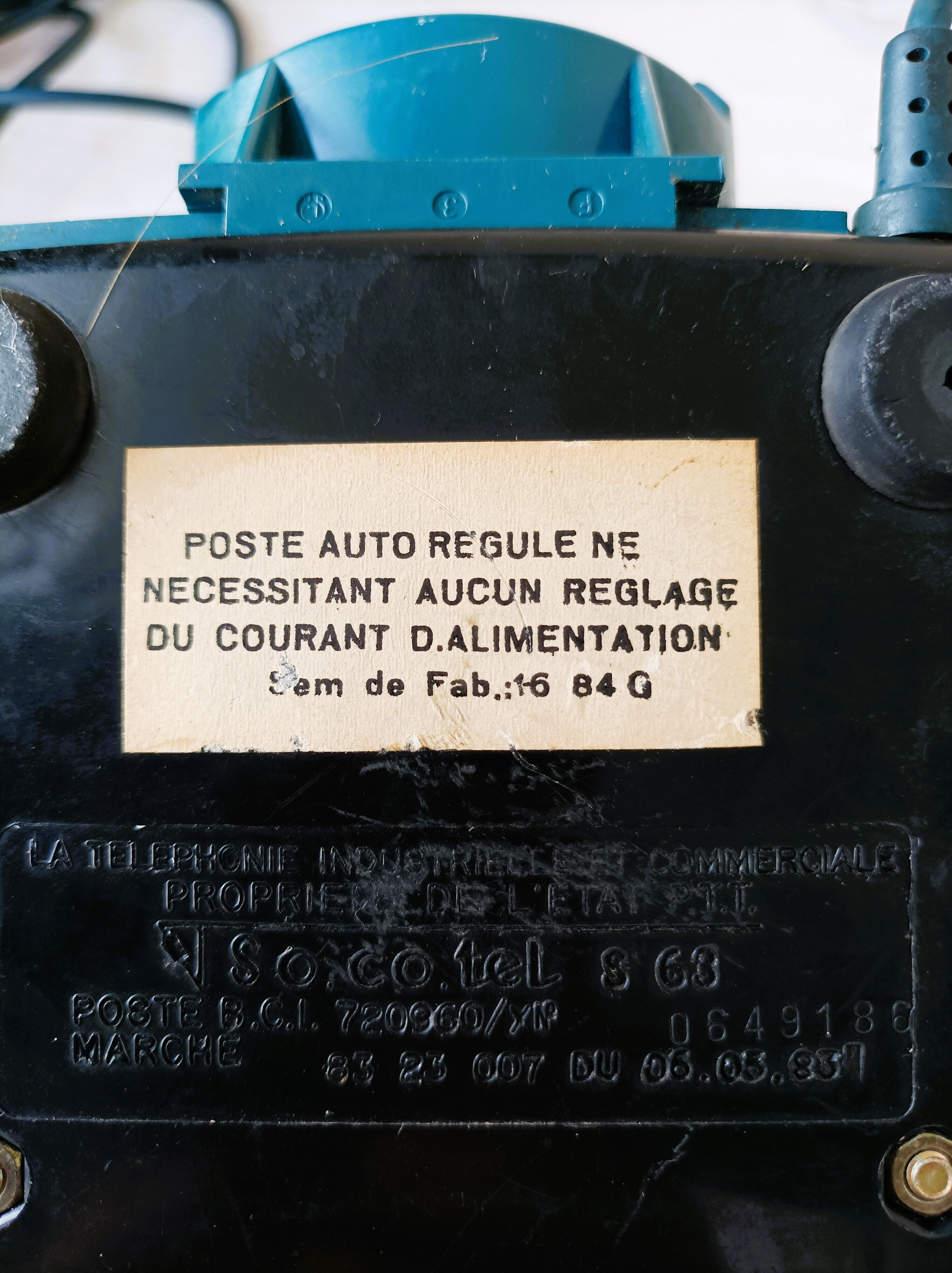 Blue S 63 rotary phone