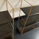 Pair shelves vintage 1960 string chocolate gold - 144 x 58 cm
