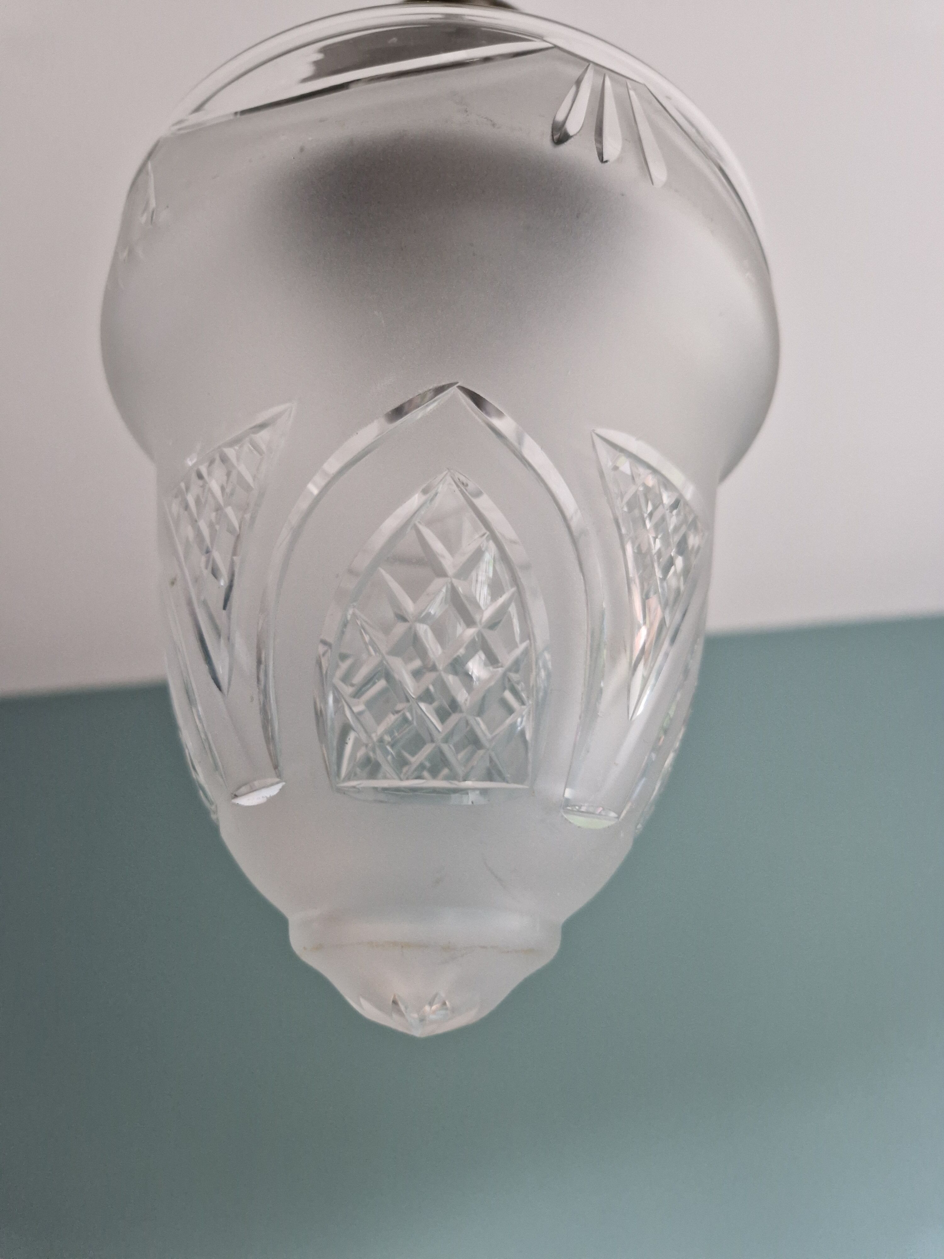 Crystal pendant lamp, Val Saint-Lambert, early twentieth century