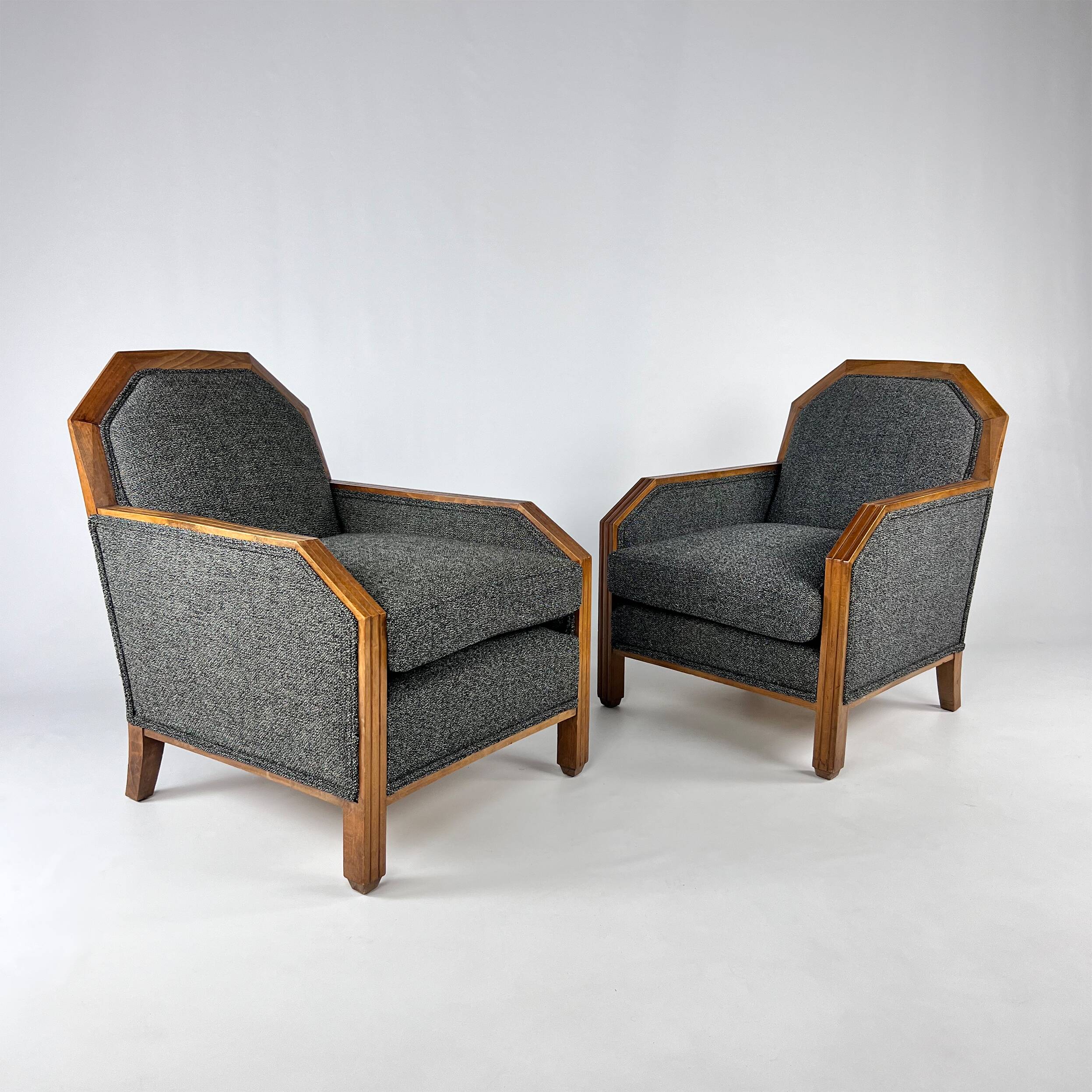 Set of 2 Art Deco Club Chairs, France, 1930s
