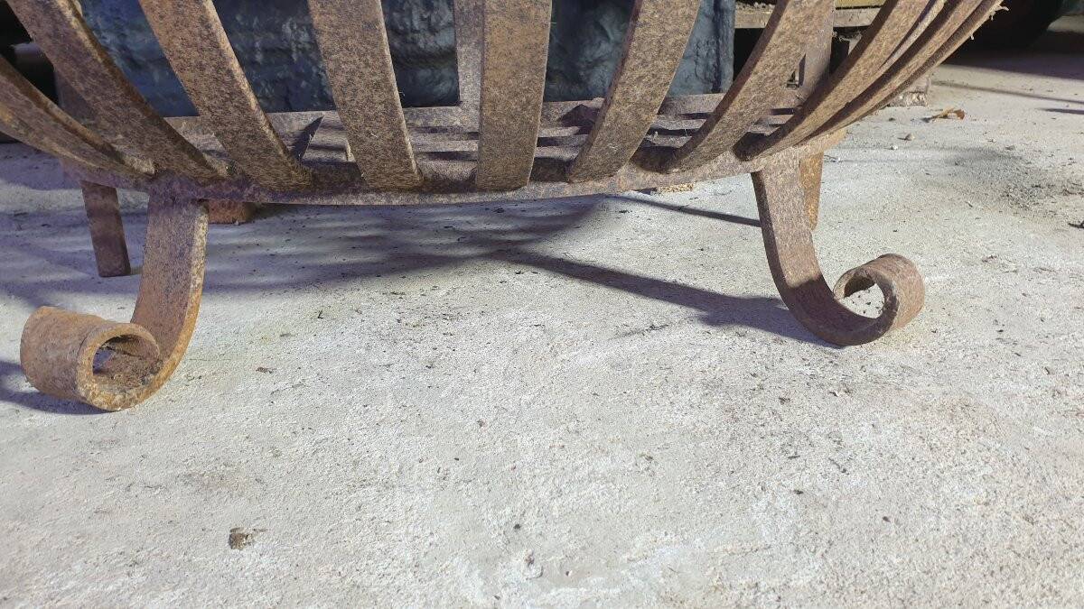 Wrought iron log holder in the shape of a semicircle - 20th century