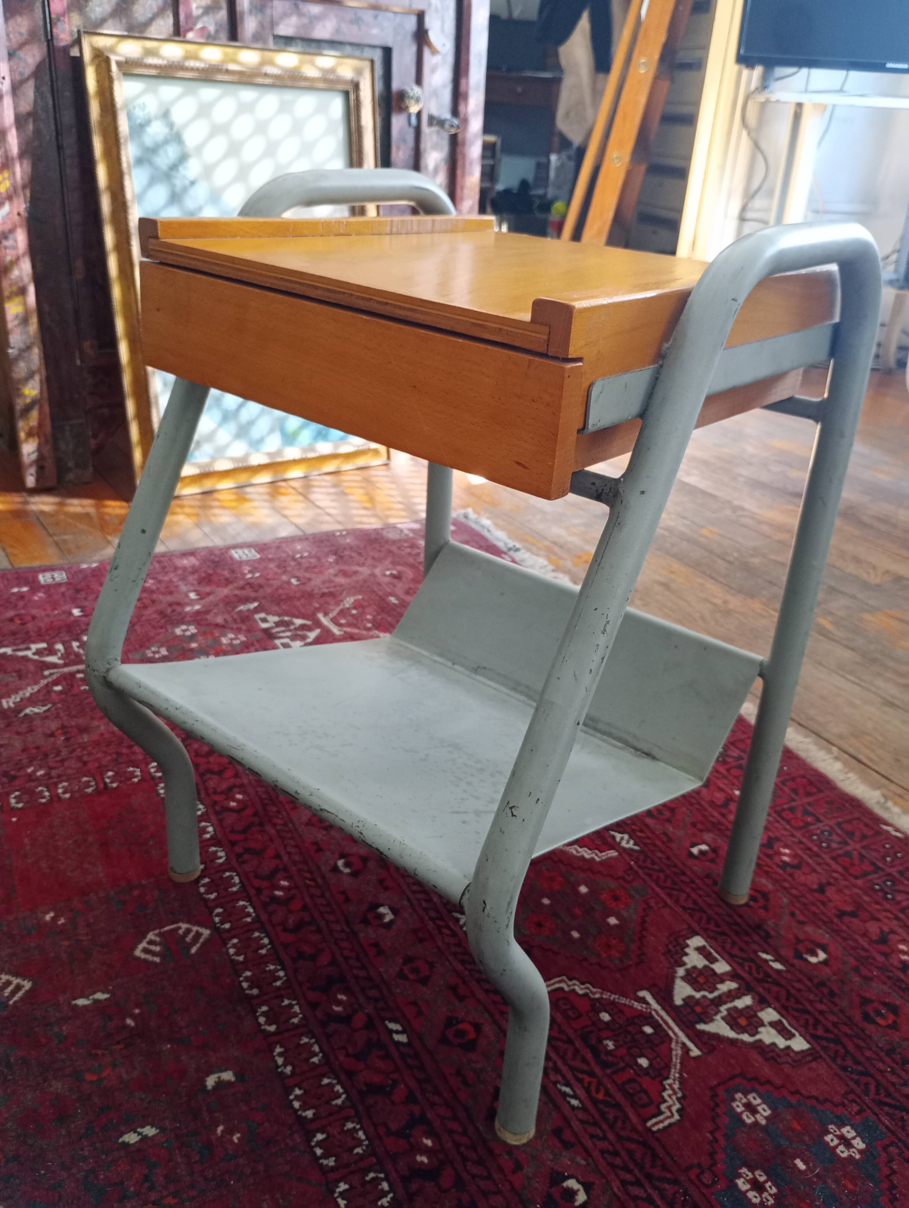 1950s boarding school bedside table.