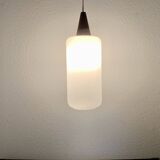 Scandinavian Pendant Lamp in Teak and Opaline, Circa 60´s