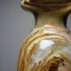 Vintage baluster vase in green striped onyx, Italy, mid-century.