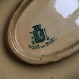 Ravier ancien estampillé Faïence de Lyon modèle Rose de Noël