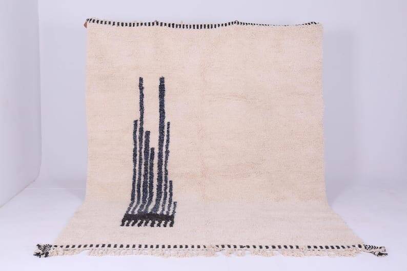 Tapis en laine pure artisanale traditionnelle taille 140 x 260 cm