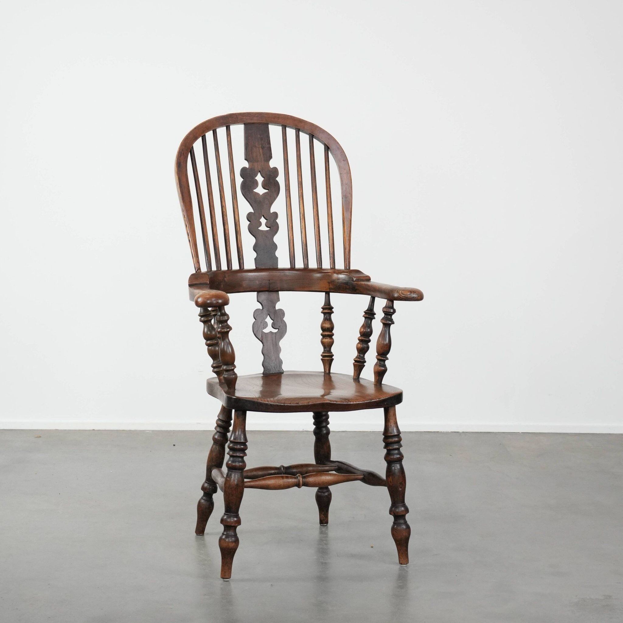 Antique English Highback Windsor Chair from the 18th Century