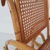 Rocking-chair child rattan and vintage caning