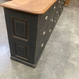 Old furniture with 18 drawers in solid oak