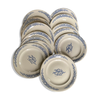 Set 6 plates 22cm, 7 plates 23cm and dish, Terre de Fer