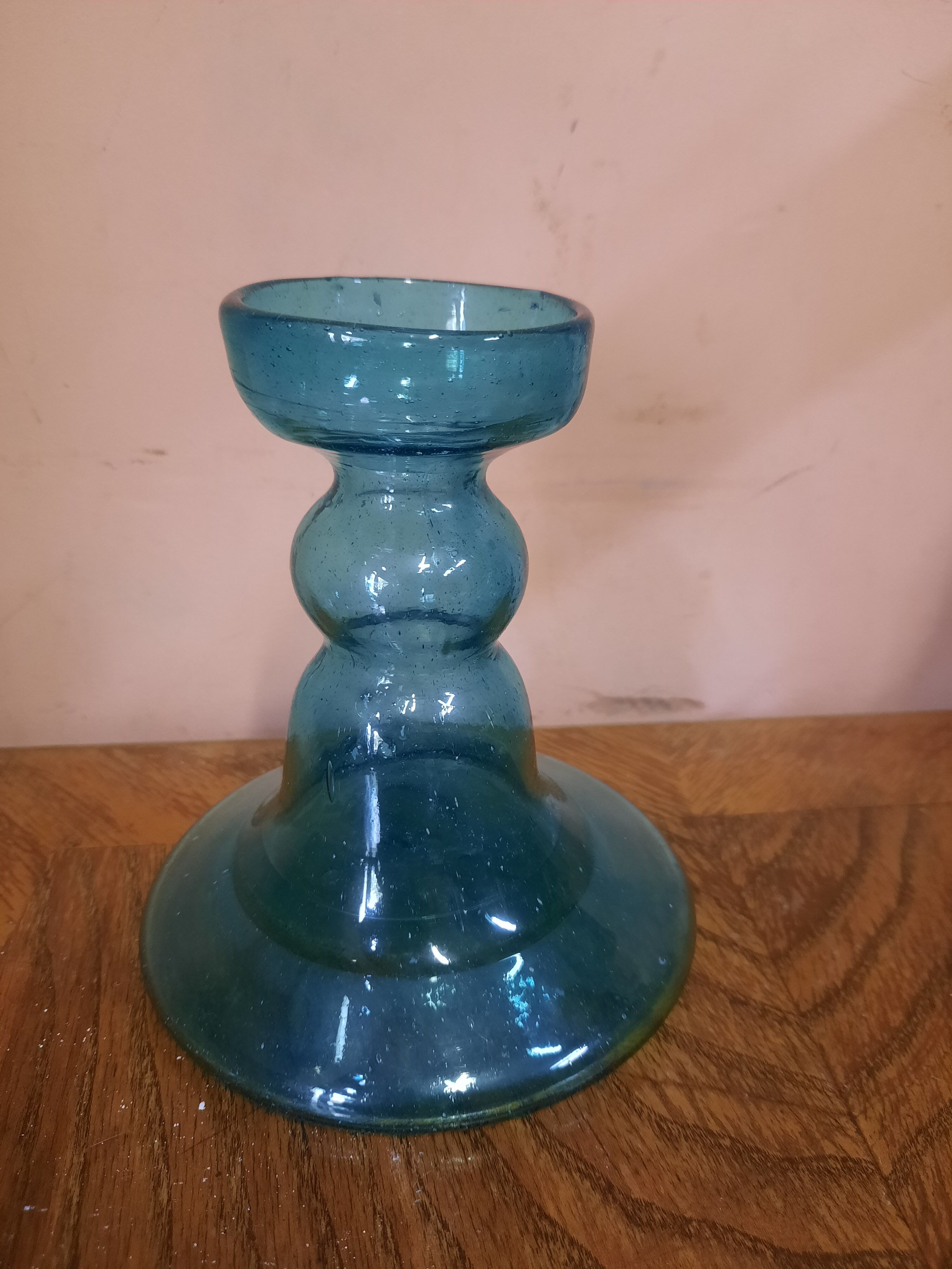 Glass candle holder