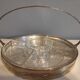 Silver metal servant with 5 carved glass raviers