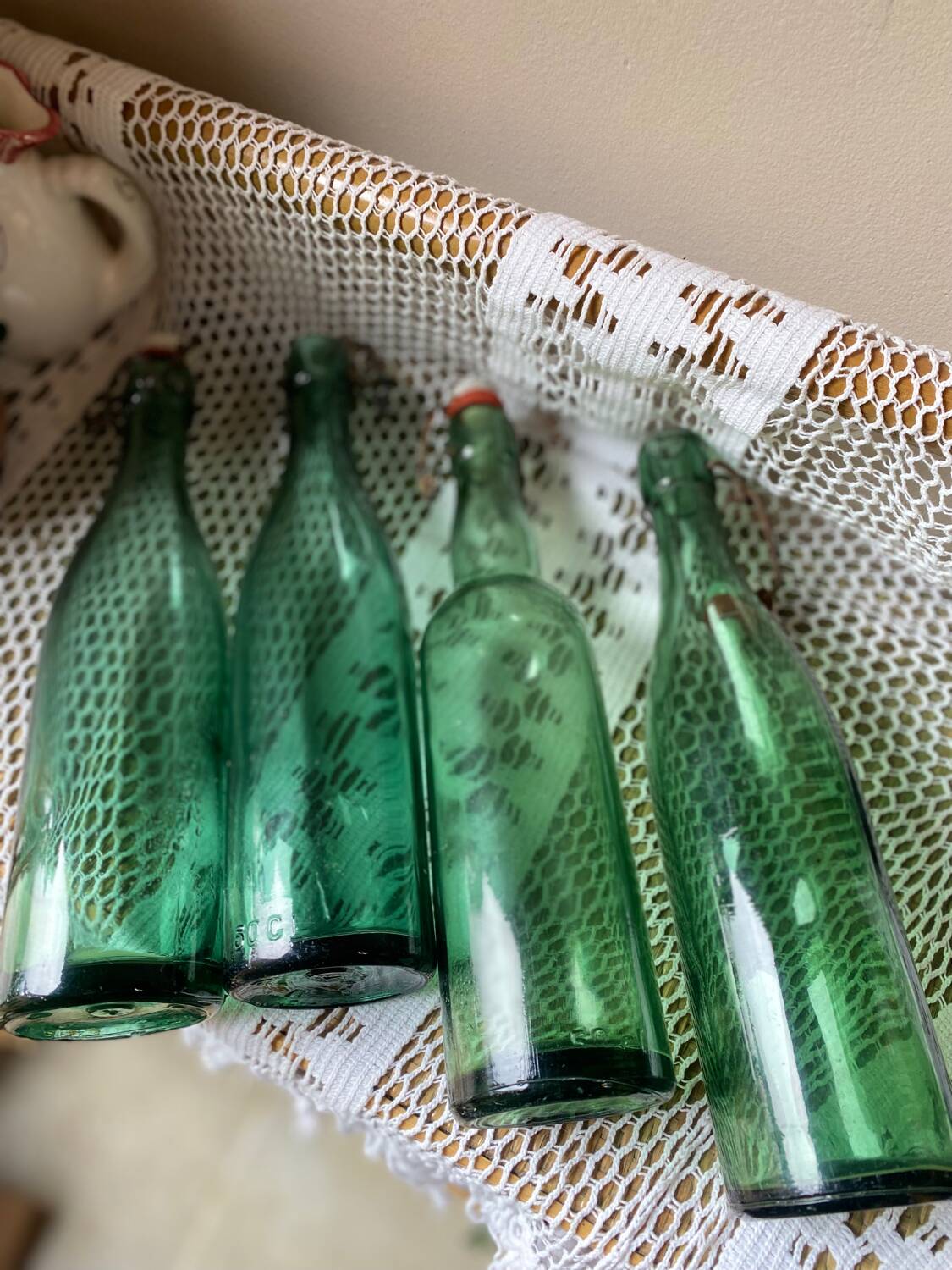 Antique glass bottles