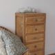 Raw wood chest of drawers