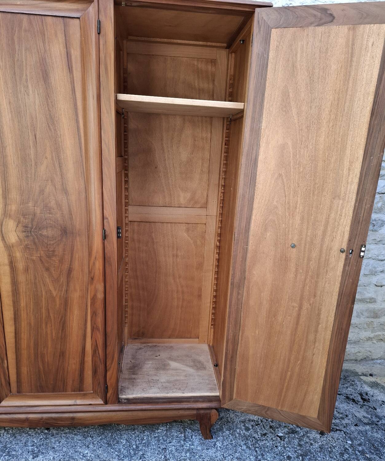 3-door walnut wardrobe