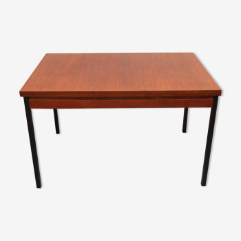 1960s extendible dining table in teak and metal