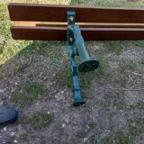Old garden bench with cast iron feet