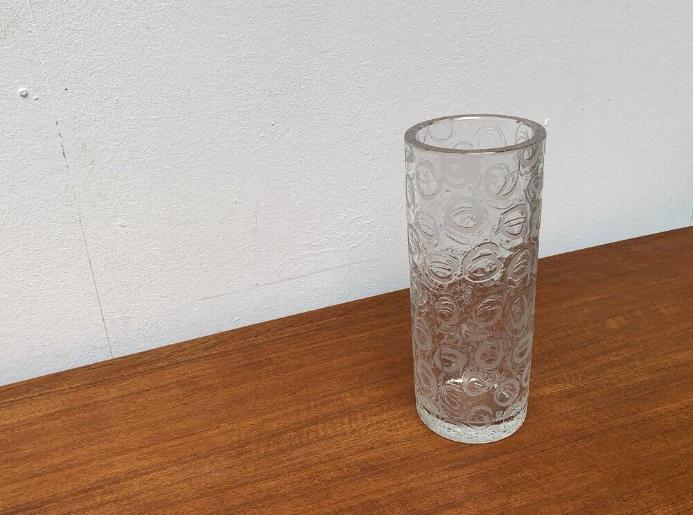 Large vase in raw glass, 1970s brutalism.