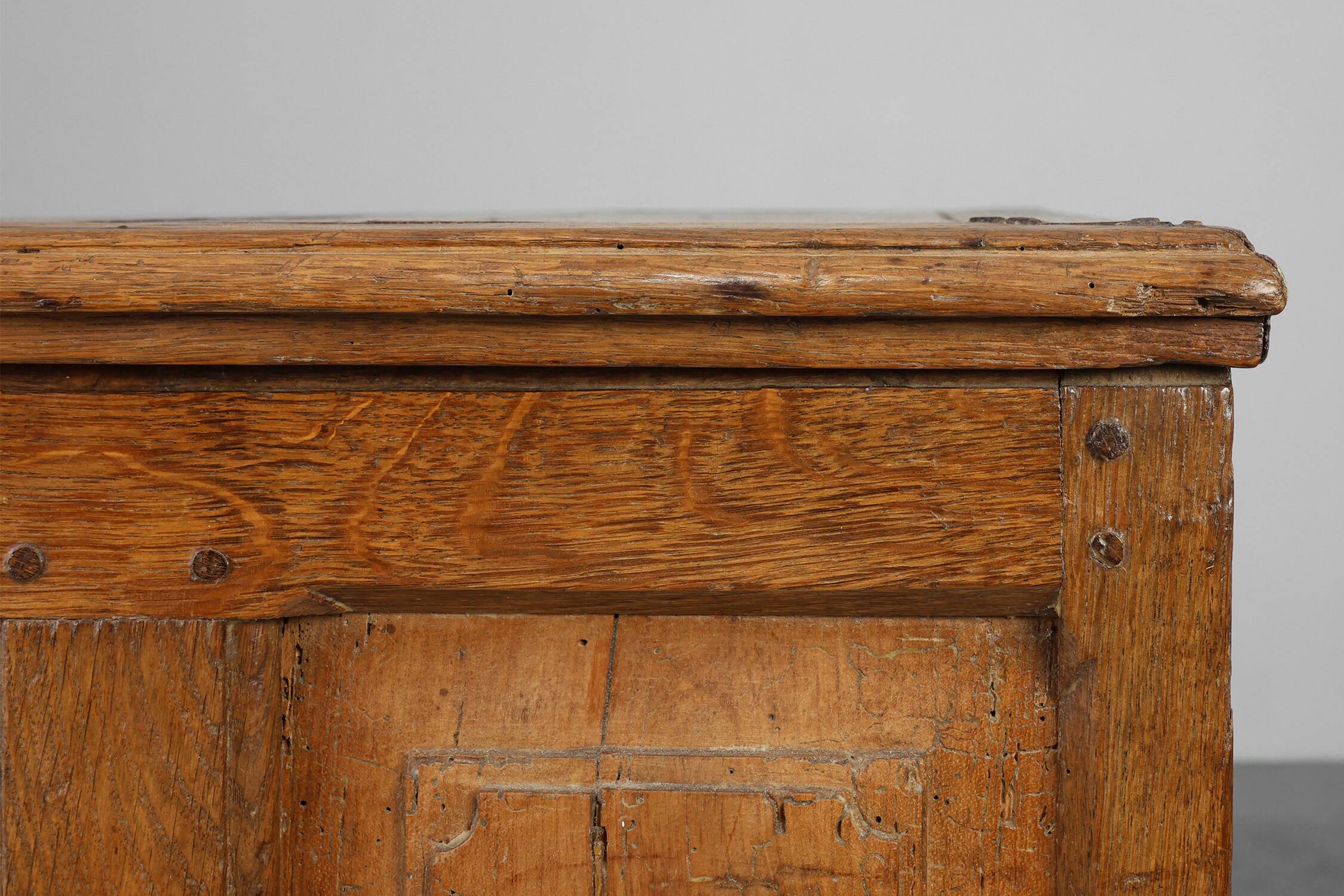 Rustic Oak paneled Trunk or chest, France 18th Century