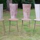 Set of 4 Sculptural Chairs "High Back" - Patinated Raw Metal - D