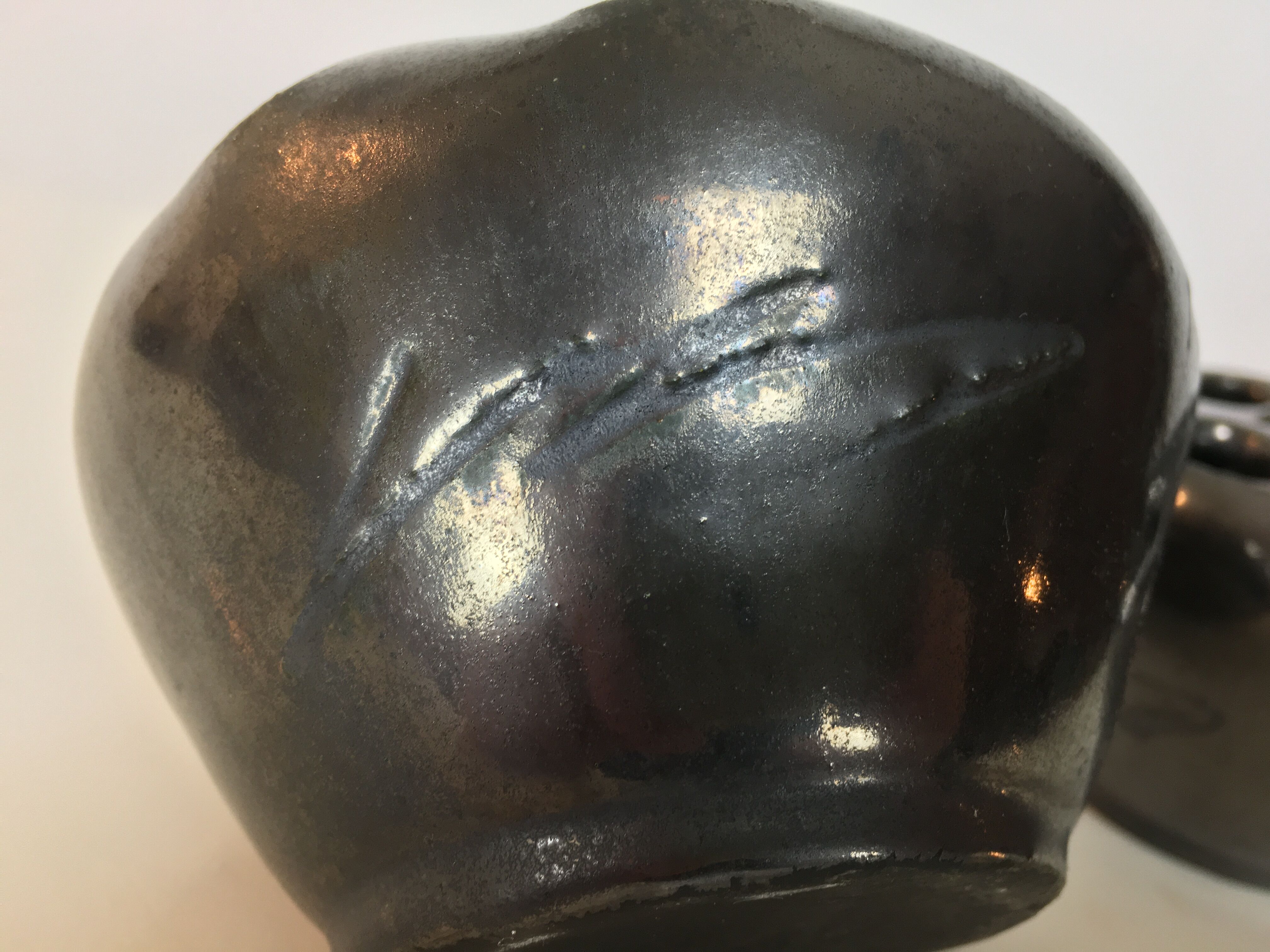 Pair of vases prick organic design flowers, signed 50s