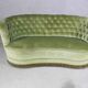 Canapé à boutons vert incurvé danois des années 1940