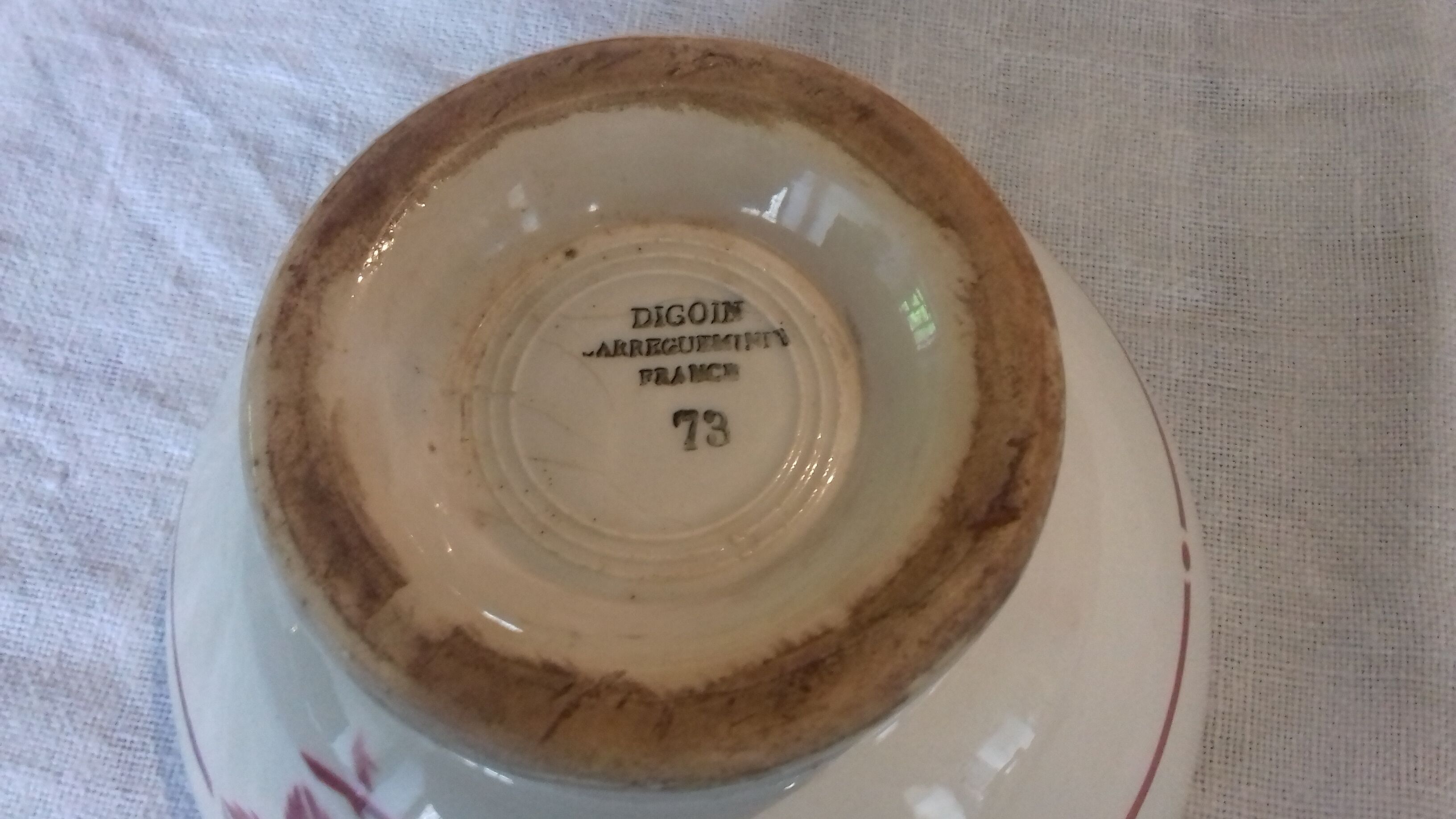 old bowl of brand digoin sarreguemines