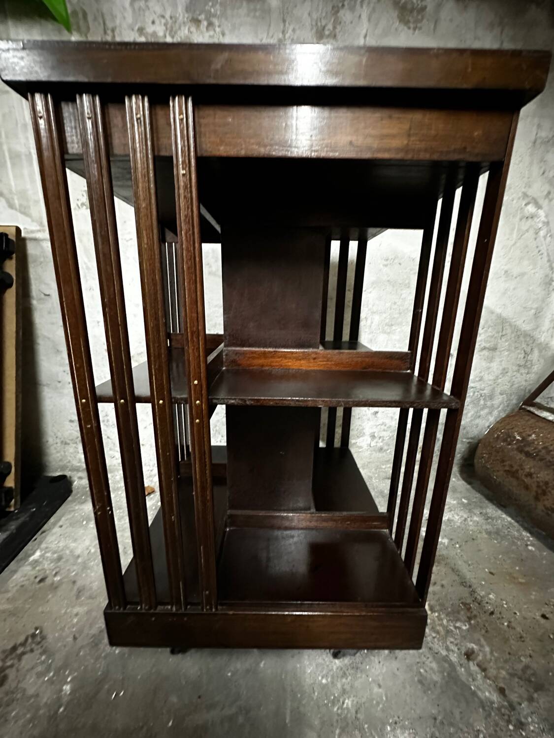 Revolving bookcase in mahogany and marquetry - art deco
