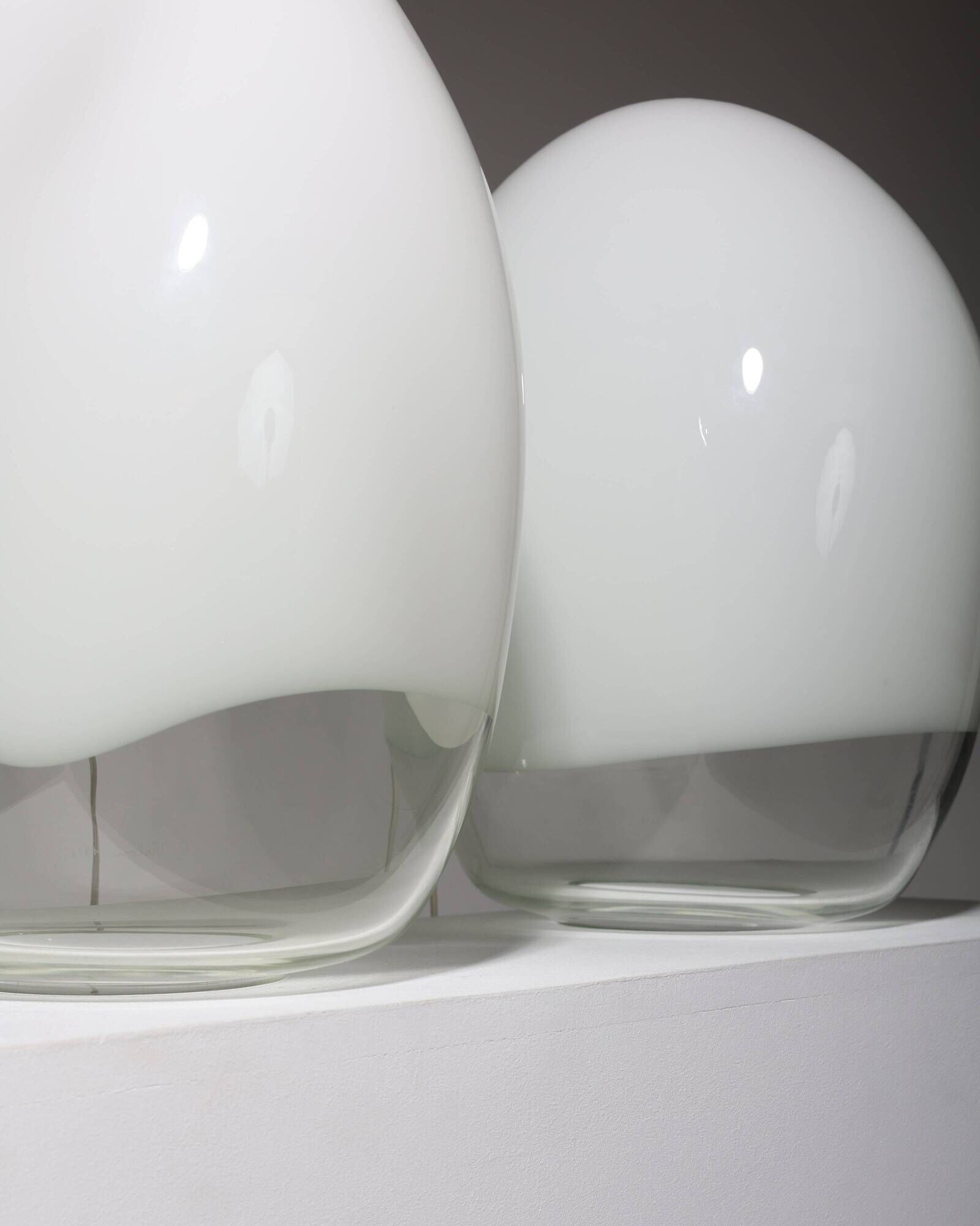 Pair of nessa lamps in murano glass, gino vistosi, 1970s