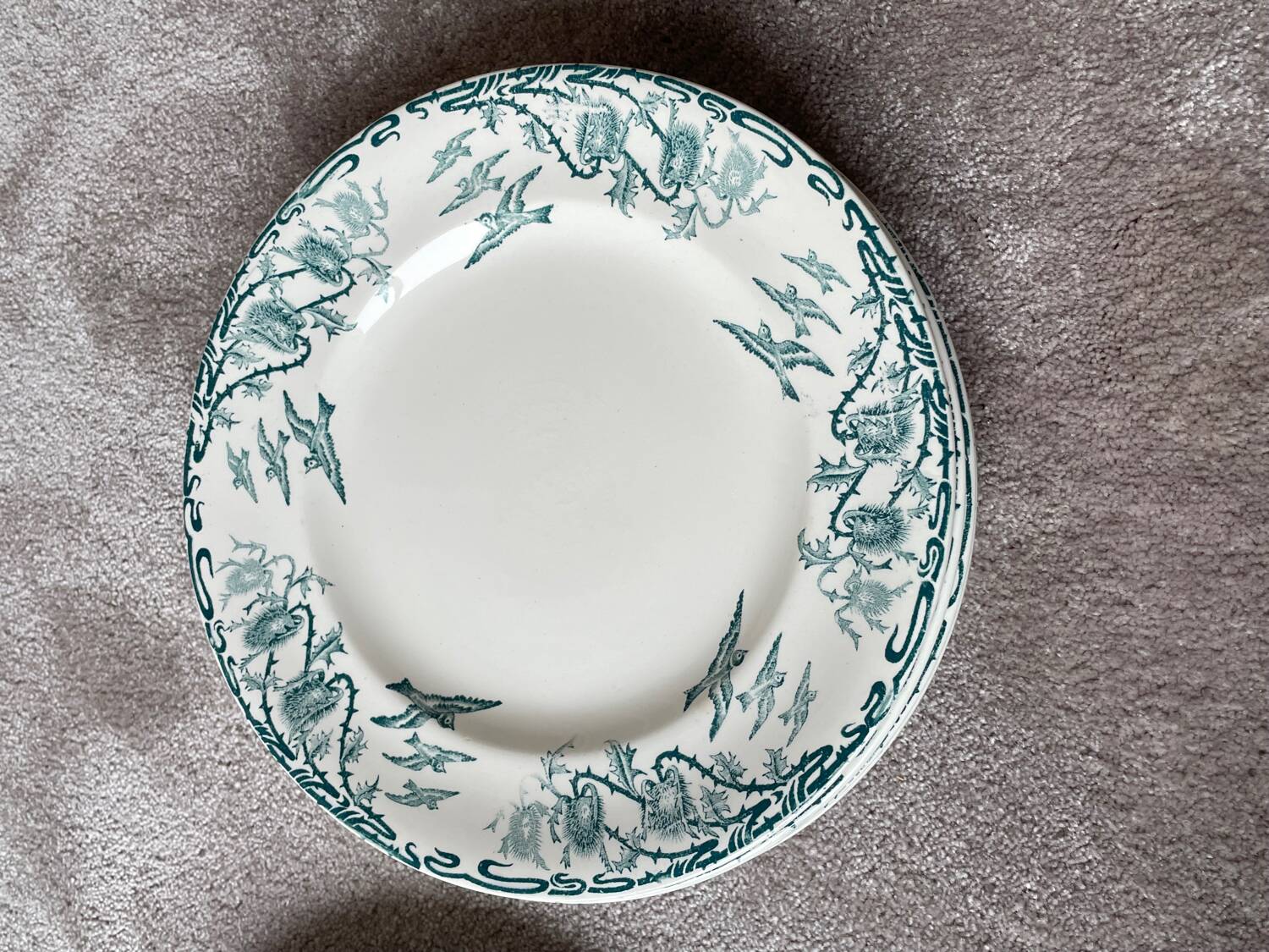 6 Longwy Ironstone Flat Plates, Richelieu Pattern