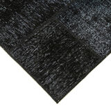 Handmade turkish overdyed 168 cm x 241 cm black patchwork carpet