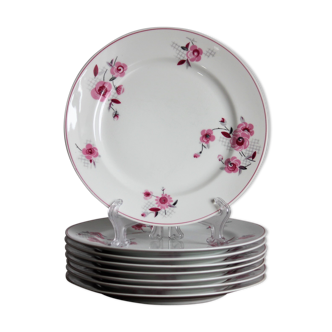 Set of 8 flat plates Limoges