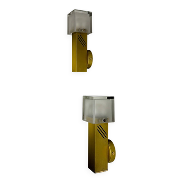 Pair of Murano glass wall sconces by Gaetano Sciolari, Italy, 1970s