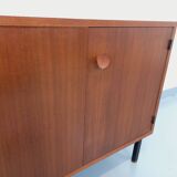 Small vintage storage unit in modernist Scandinavian style in teak from the 60s
