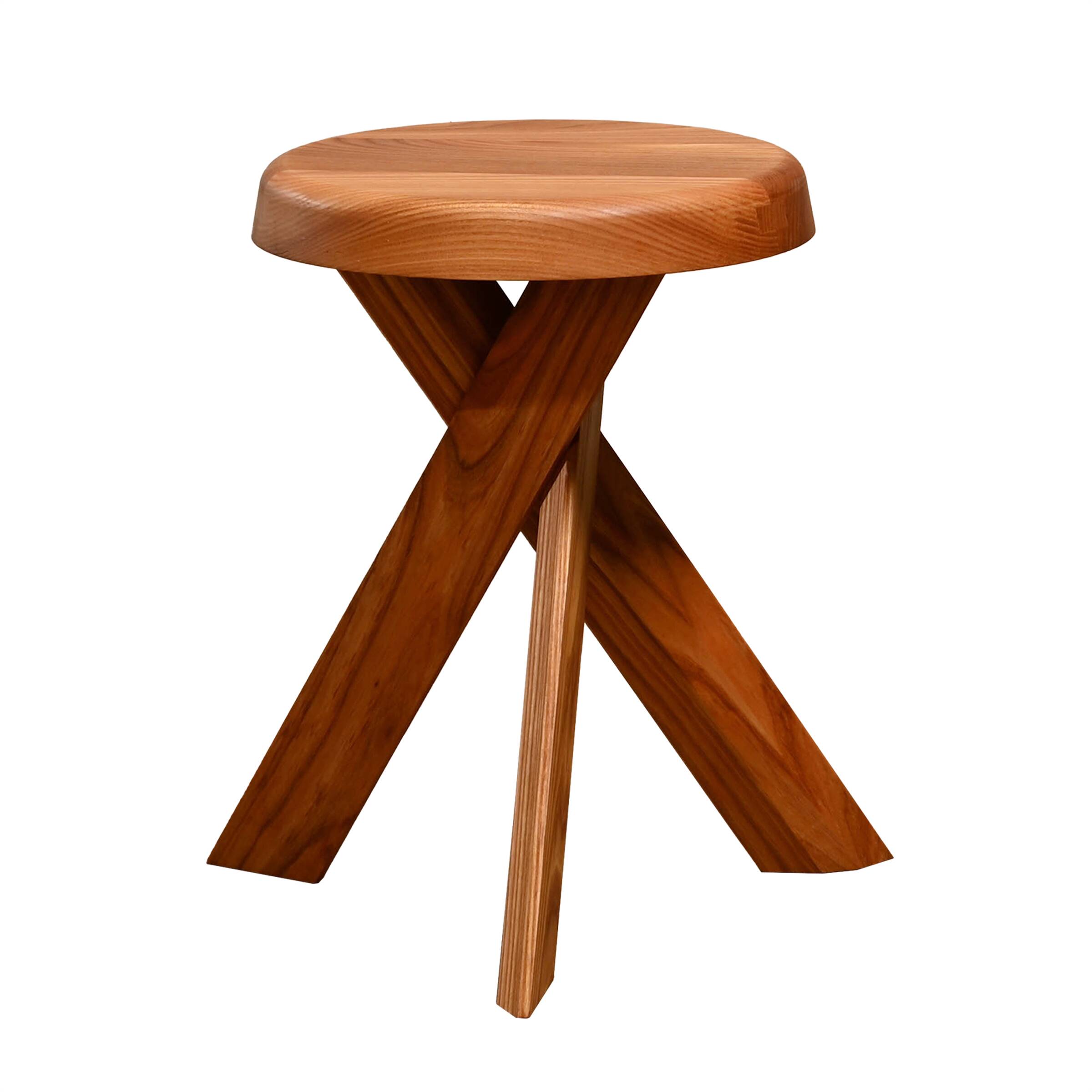 Pierre Chapo Stool S31 'Model A' in solid Elmwood, France