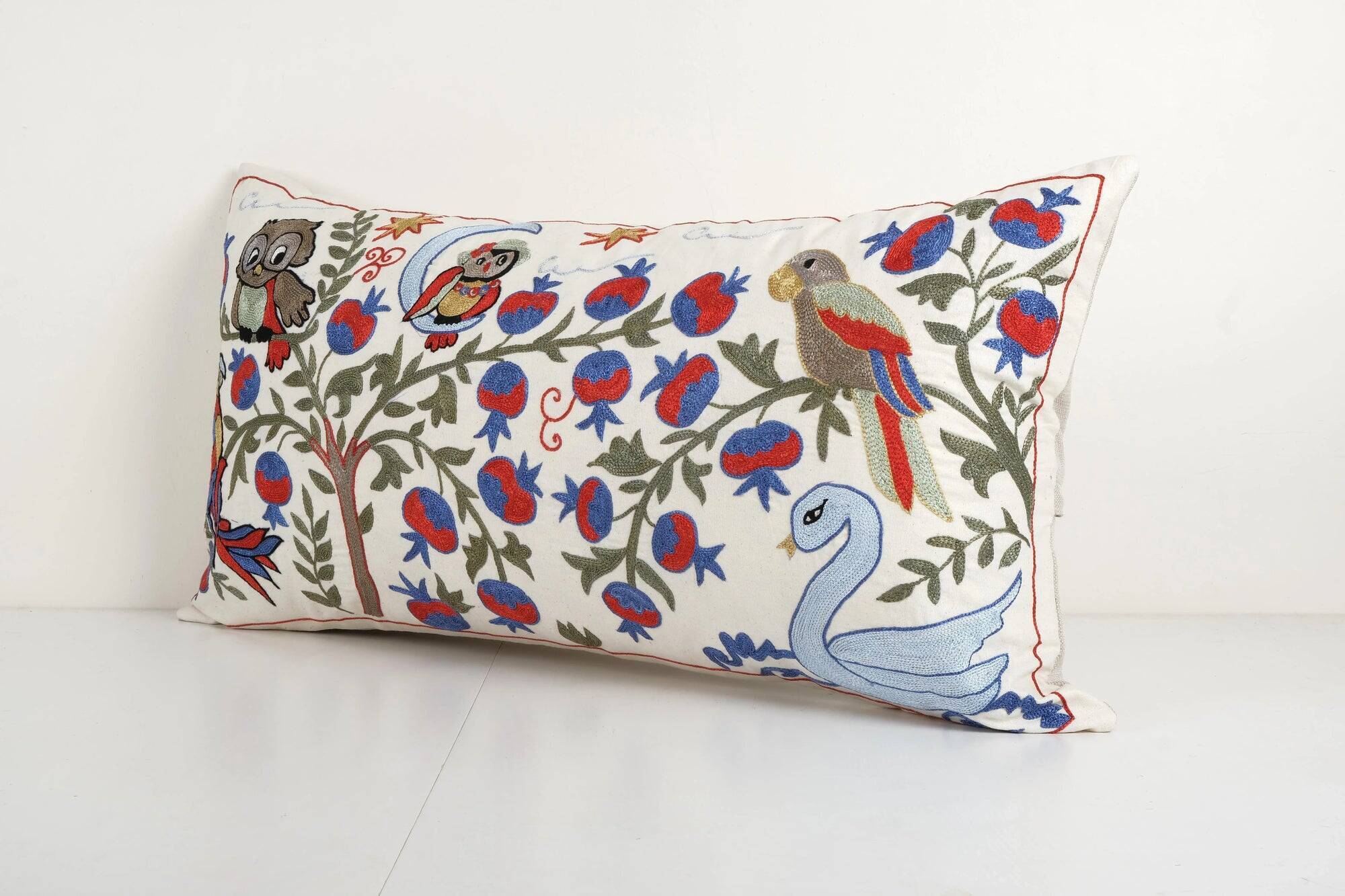 Vintage embroidered cushion cover 46x86 cm