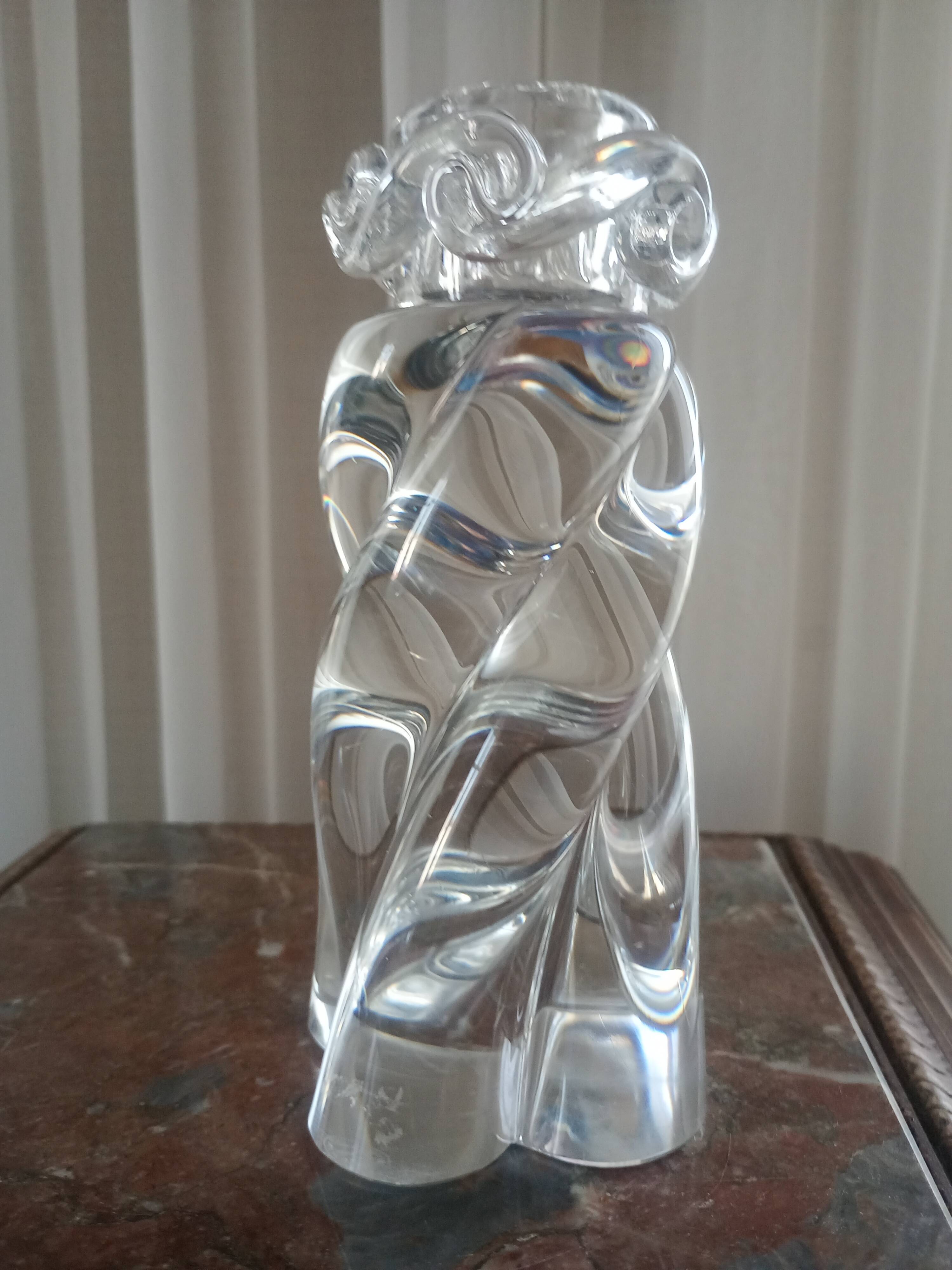 Baccarat crystal "Aladdin" model candlestick, twisted and coiled - signed