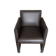 Modern armchair in brown faux leather