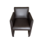 Modern armchair in brown faux leather