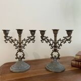 Pair of brass candlesticks