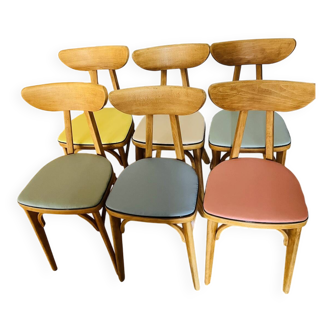 (Suite) 6 Chaises Lutherma Modèle Banane Multicolors