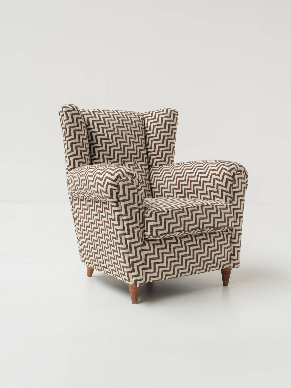 Pair of Italian Armchairs  in Zigzag Upholstery, 1960s