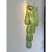 Graniglia Green “Conchiglie” Murano Glass Gold Wall Sconce by Simoeng Lot o