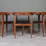 Iconic Dining Set by Hans Olsen – Teak Round Table and 4 Chairs, Denmark, 1960s