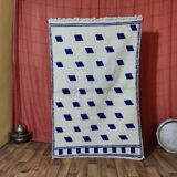Traditional handmade pure wool rug, blue, size 150 x 250 cm