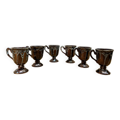 6 mazagrans vintage Sars Poterie