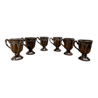 6 vintage mazagrans Sars Poterie