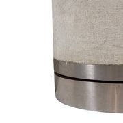 Circular bar in brushed metal, wood and carpet. 1970s.