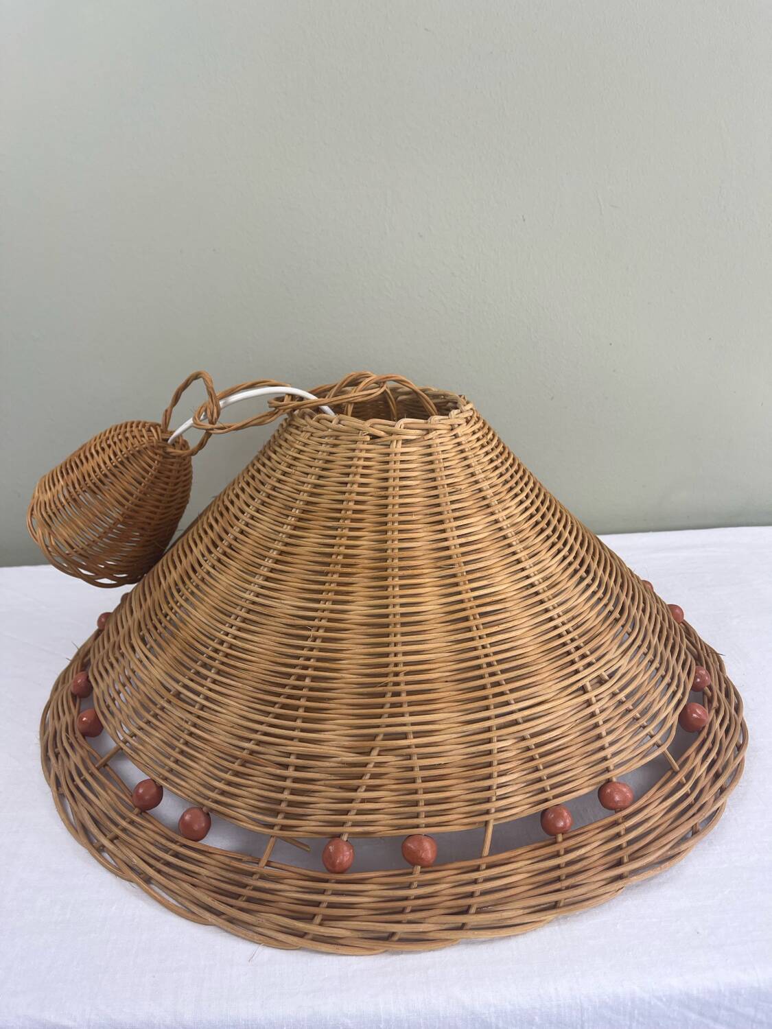 Vintage wicker pendant light
