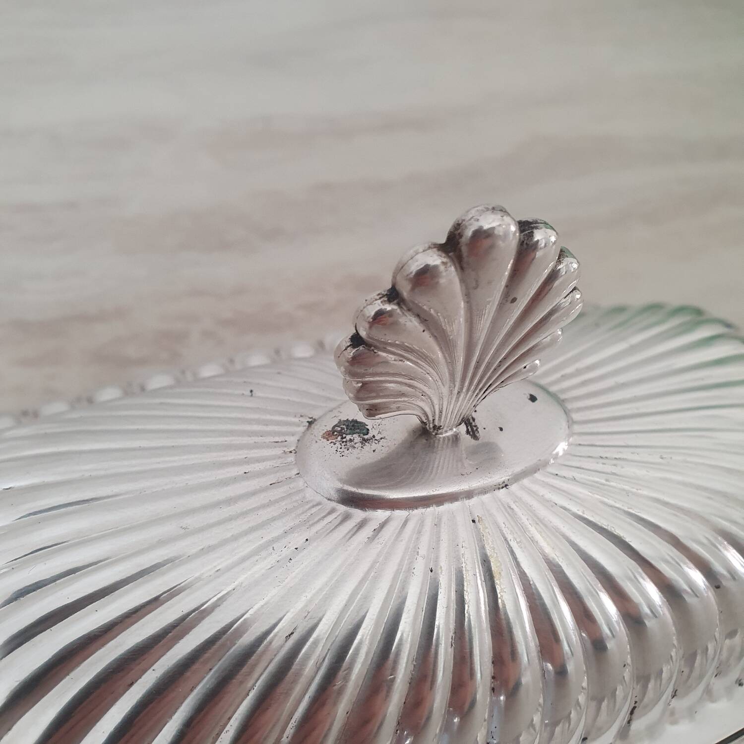 Beurrier coquillage en métal argenté orfeverie Produx